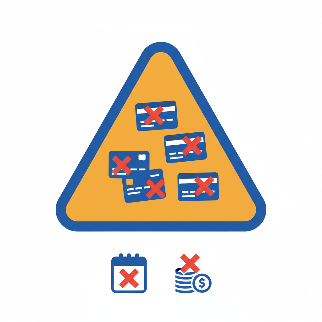 checklist with items crossed out in red representing financial mistakes