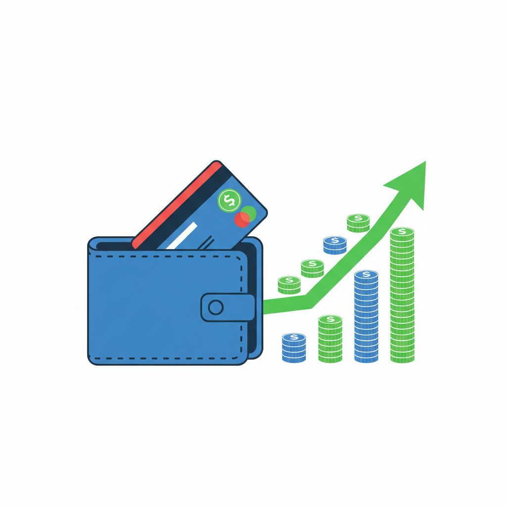 credit card with red stop sign lock symbol illustration