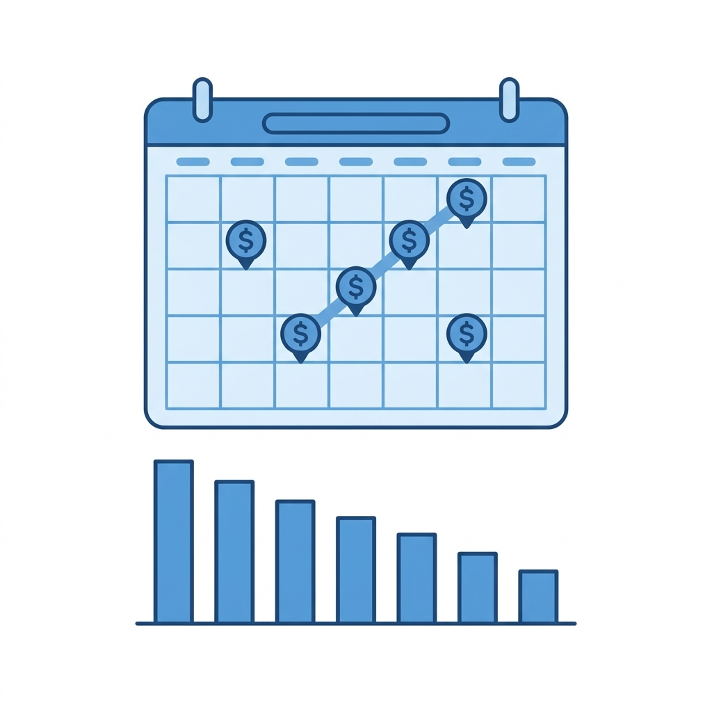 person organizing finances on desk with planner calculator and credit cards